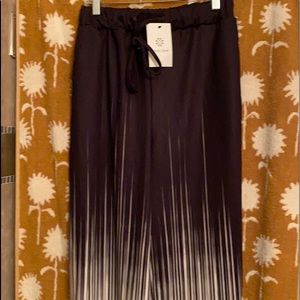 overlapping color pattern pa wide leg pants